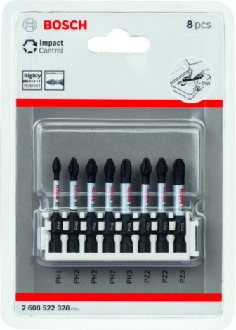 Кассета бит BOSCH Pick and Click IMPACT 50 мм 8 предметов PH2-PH3, PZ2-PZ3 [2608522328]