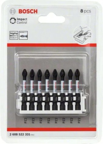 Кассета бит BOSCH Pick and Click IMPACT 50 мм 8 предметов PZ2 [2608522331]