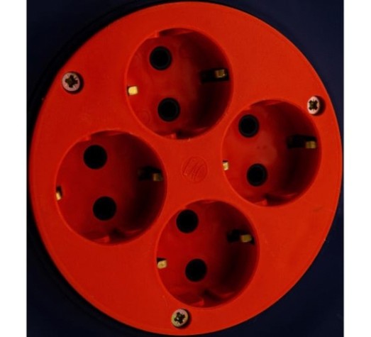 Катушка GLANZEN EL-00-240Z без провода 4 гнезда, с заземлением, Ф240мм Катушка GLANZEN EL-00-240Z без провода 4 гнезда, с заземлением, Ф240мм