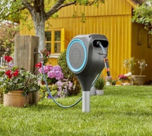 Катушка напольная GARDENA RollUp M со шлангом 20 м, голубая 18614-20.000.00 [18614-20.000.00]