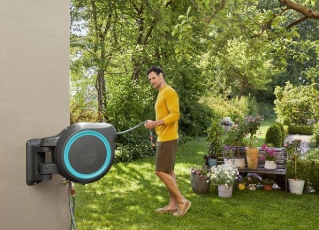 Катушка настенная GARDENA RollUp XL со шлангом 35 м, голубая 18630-20.000.00 [18630-20.000.00]