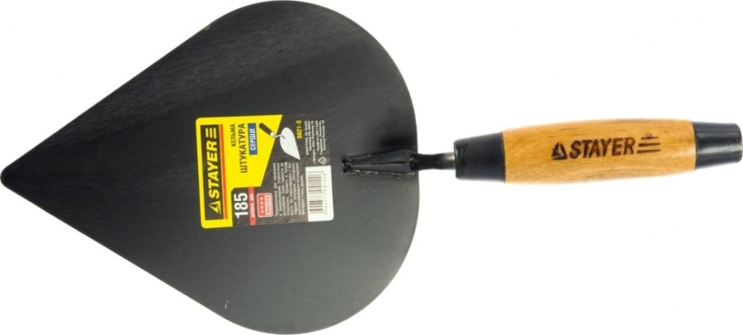 Кельма штукатура STAYER КШ сердце, деревянная усиленная ручка 0821-3 [0821-3]