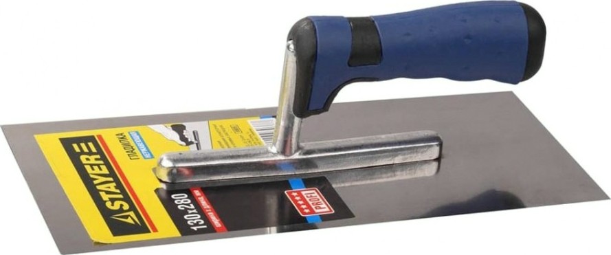 Кельма STAYER Eхpert 130х280 мм, гладилка штукатурная нержавеющая c дву [0805]