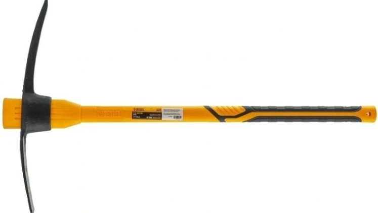 Кирка DENZEL 2250 г, широкая, фибергл. обрезиненная рукоятка 900 мм [21838]