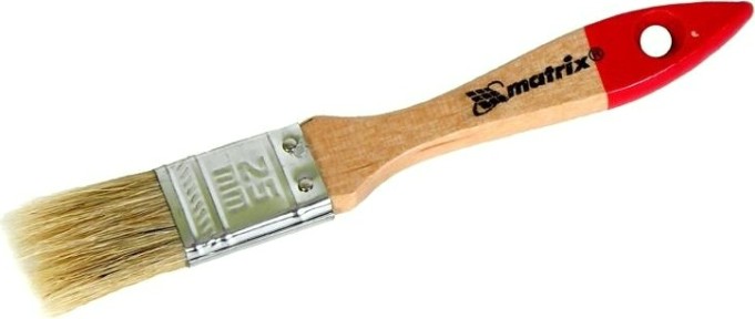Кисть флейцевая MATRIX Стандарт 1" плоская (25 мм), натуральная щетина, деревянная р. [82520]