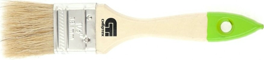 Кисть флейцевая СИБРТЕХ 36 мм плоская натуральная щетина, деревянная ручка [82262]