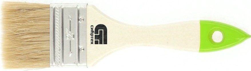 Кисть флейцевая СИБРТЕХ 50 мм плоская натуральная щетина, деревянная ручка [82263]