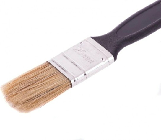 Кисть флейцевая СИБРТЕХ Стандарт, 25*6 натуральная щетина, пластиковая ручка [82502]