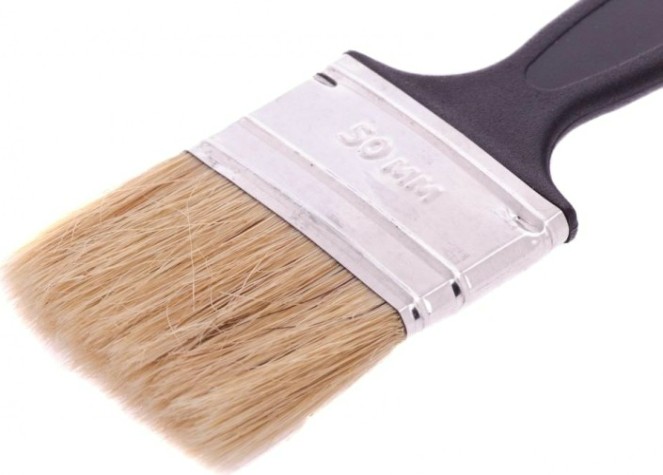 Кисть флейцевая СИБРТЕХ Стандарт, 50*6 натуральная щетина, пластиковая ручка [82504]