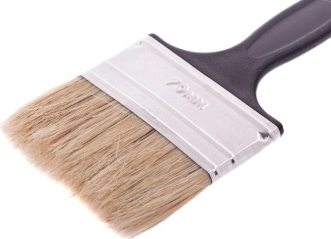 Кисть флейцевая СИБРТЕХ Стандарт, 70*6 натуральная щетина, пластиковая ручка [82506]