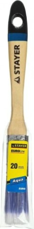 Кисть флейцевая STAYER EURO АQUA для ВД и акриловых ЛКМ, искусств щетина, деревян ручка, 20мм [01062-020]