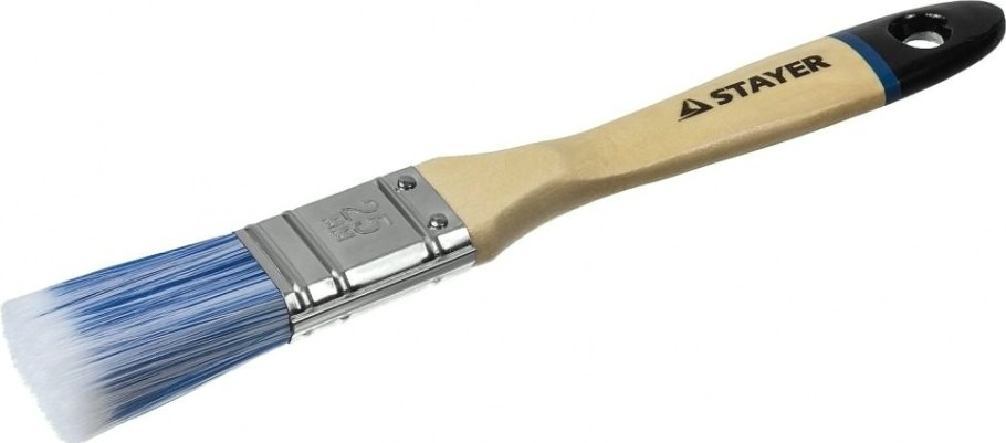 Кисть флейцевая STAYER EURO АQUA для ВД и акриловых ЛКМ, искусств щетина, деревян ручка, 25мм [01062-025]