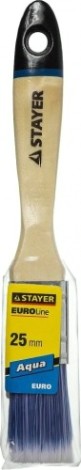 Кисть флейцевая STAYER EURO АQUA для ВД и акриловых ЛКМ, искусств щетина, деревян ручка, 25мм [01062-025]