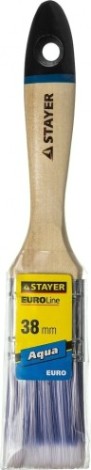 Кисть флейцевая STAYER EURO АQUA для ВД и акриловых ЛКМ, искусств щетина, деревян ручка, 38мм [01062-038]