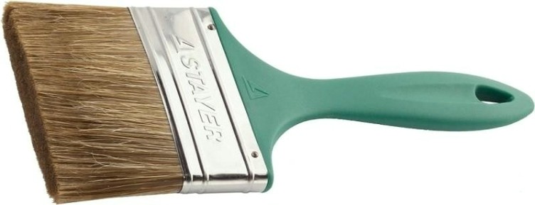 Кисть флейцевая STAYER LASUR-EURO 100 мм плоская, смешанная щетина пласт. ручка [01081-100]