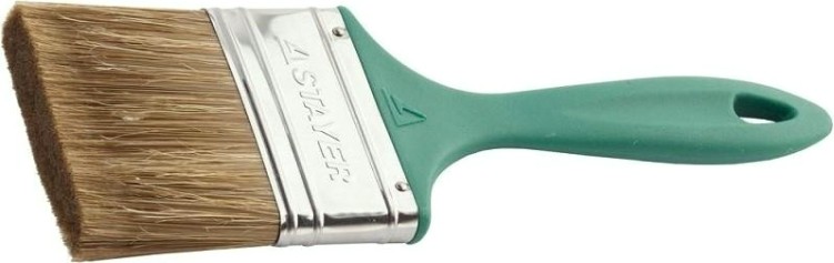 Кисть флейцевая STAYER LASUR-EURO 75 мм, плоская смешанная щетина, пласт. ручка [01081-75]