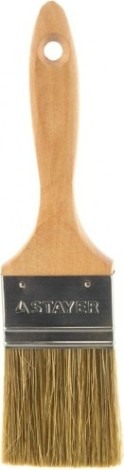 Кисть флейцевая STAYER LASUR-LUX плоская деревянная ручка, смешанная щетина, 63мм [01051-063]
