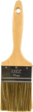 Кисть флейцевая STAYER LASUR-LUX плоская деревянная ручка, смешанная щетина, 75мм [01051-075]