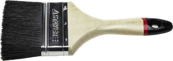 Кисть флейцевая STAYER UNIVERSAL-EURO плоская черная натуральная щетина, деревянная ручк [01022-100]