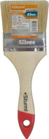 Кисть флейцевая Sturm 9040-21-063 2,5" (63мм), натуральная щетина, деревянная ручка