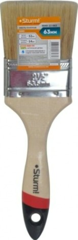 Кисть флейцевая Sturm 9040-22-063 2,5" (63мм), натуральная щетина, деревянная ручка