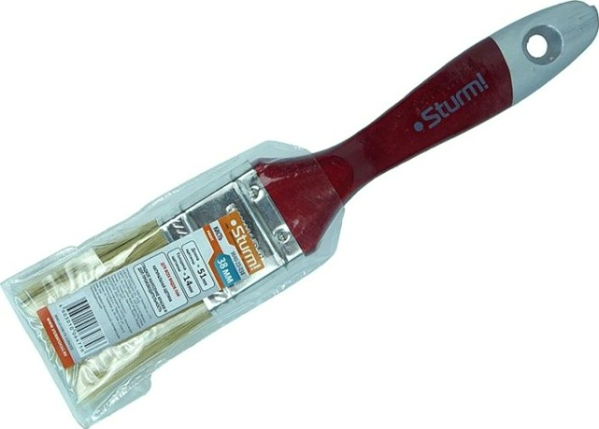 Кисть флейцевая Sturm 9040-23-038 1,5" (38мм), натуральная щетина, деревянная ручка