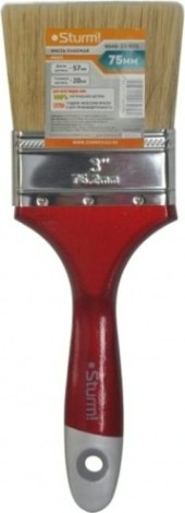 Кисть флейцевая Sturm 9040-23-075 3" (75мм), натуральная щетина, деревянная ручка
