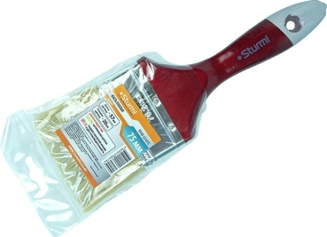 Кисть флейцевая Sturm 9040-23-075 3" (75мм), натуральная щетина, деревянная ручка