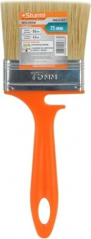 Кисть флейцевая Sturm 9040-35-075 3" (75мм), натурал.щетина, пластм.ручка с зацепом Кисть флейцевая Sturm 9040-35-075 3" (75мм), натурал.щетина, пластм.ручка с зацепом