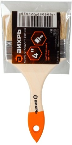 Кисть флейцевая ВИХРЬ 100 мм 4'' стандарт натуральная щетина [73/3/4/6]