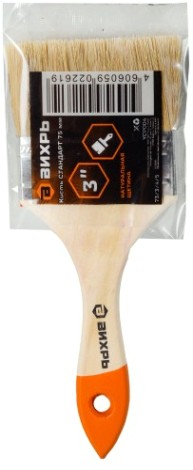 Кисть флейцевая ВИХРЬ 75 мм 3'' стандарт натуральная щетина [73/3/4/5]
