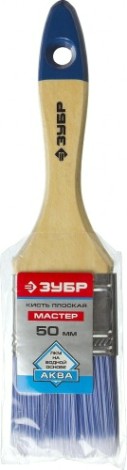 Кисть флейцевая ЗУБР АКВА плоская искусственная щетина, деревянная ручка, 50 [4-01007-050]
