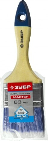 Кисть флейцевая ЗУБР АКВА плоская искусственная щетина, деревянная ручка, 63 [4-01007-063]