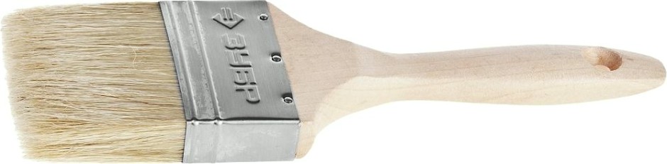 Кисть флейцевая ЗУБР ЭКСПЕРТ плоская светлая натуральная щетина, деревянная руч [01005-075]