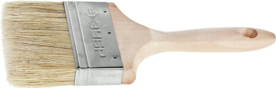 Кисть флейцевая ЗУБР ЭКСПЕРТ плоская светлая натуральная щетина, деревянная руч [01005-100]