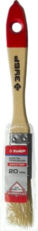 Кисть флейцевая ЗУБР УНИВЕРСАЛ-МАСТЕР 20 мм плоская натуральная щетина, дер. ручка [4-01003-020]
