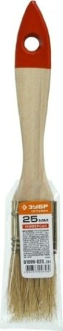 Кисть флейцевая ЗУБР УНИВЕРСАЛ плоская светлая щетина, деревянная ручка, 25мм [01099-025_z01]