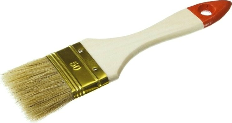 Кисть флейцевая ЗУБР УНИВЕРСАЛ плоская светлая щетина, деревянная ручка, 50мм [01099-050_z01]