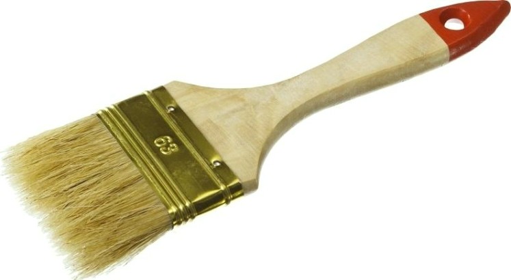 Кисть флейцевая ЗУБР УНИВЕРСАЛ плоская светлая щетина, деревянная ручка, 63мм [01099-063_z01]