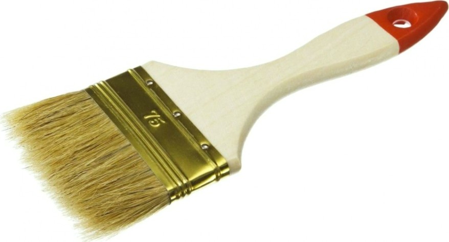 Кисть флейцевая ЗУБР УНИВЕРСАЛ плоская светлая щетина, деревянная ручка, 75мм [01099-075_z01]