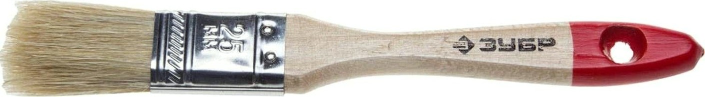 Кисть флейцевая ЗУБР УНИВЕРСАЛ-СТАНДАРТ 25 мм плоская, натуральная щетина, дер. ручка [4-01001-025]