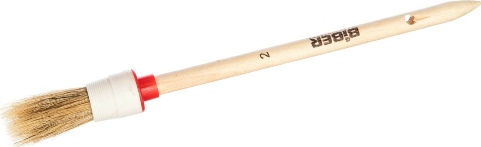 Кисть круглая Biber Стандарт 31182 натур. щетина дер. рукоятка, 30мм [Тов-001911]