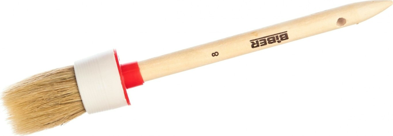 Кисть круглая Biber Стандарт 31184 натур. щетина, дер. рукоятка, 40мм [Тов-001895]