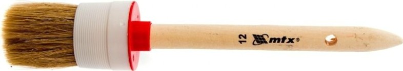 Кисть круглая MATRIX №12 (45 мм), натуральная щетина, деревянная ручка/ [82082]