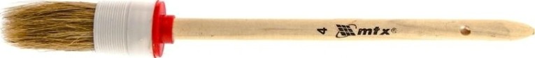 Кисть круглая MATRIX № 4 (25 мм), натуральная щетина, деревянная ручка/ [82074]