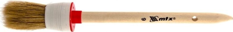 Кисть круглая MATRIX № 6 (30 мм), натуральная щетина, деревянная ручка/ [82076]