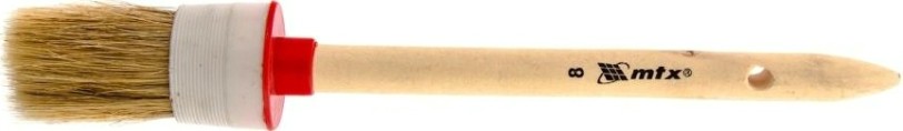 Кисть круглая MATRIX № 8 (35 мм), натуральная щетина, деревянная ручка/ [82078]