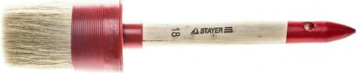 Кисть круглая STAYER MASTER светлая натурал. щетина, пластм. корпус, деревян. [0141-60]