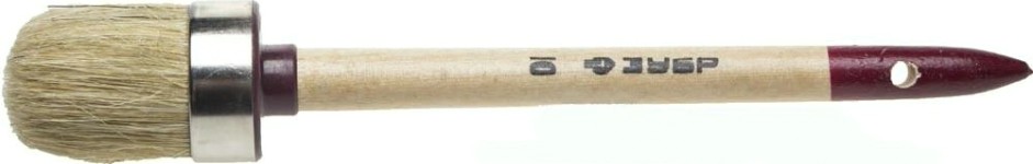 Кисть круглая ЗУБР МАСТЕР светлая щетина, деревянная ручка, №10, 40мм [01501-40]