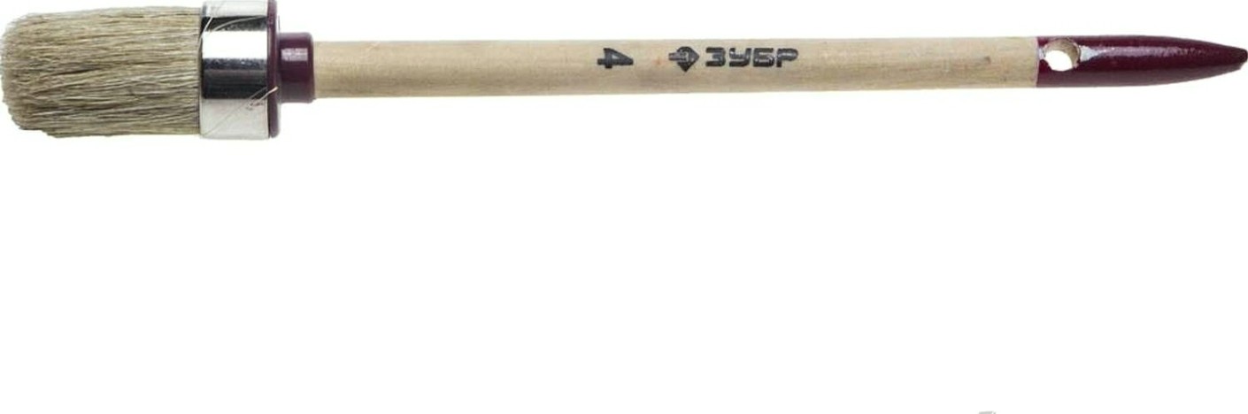 Кисть круглая ЗУБР МАСТЕР светлая щетина, деревянная ручка, №4, 25мм [01501-25]